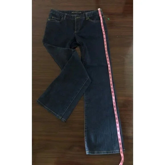 Michael Kors Womens Jeans Dark Wash Size 6 Brown Stitching - Picture 11 of 11